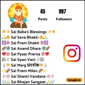 Best Instagram Bio For Sai Baba