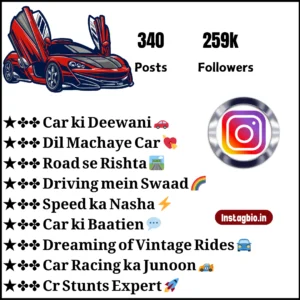 Car Lovers Bio For Instagram