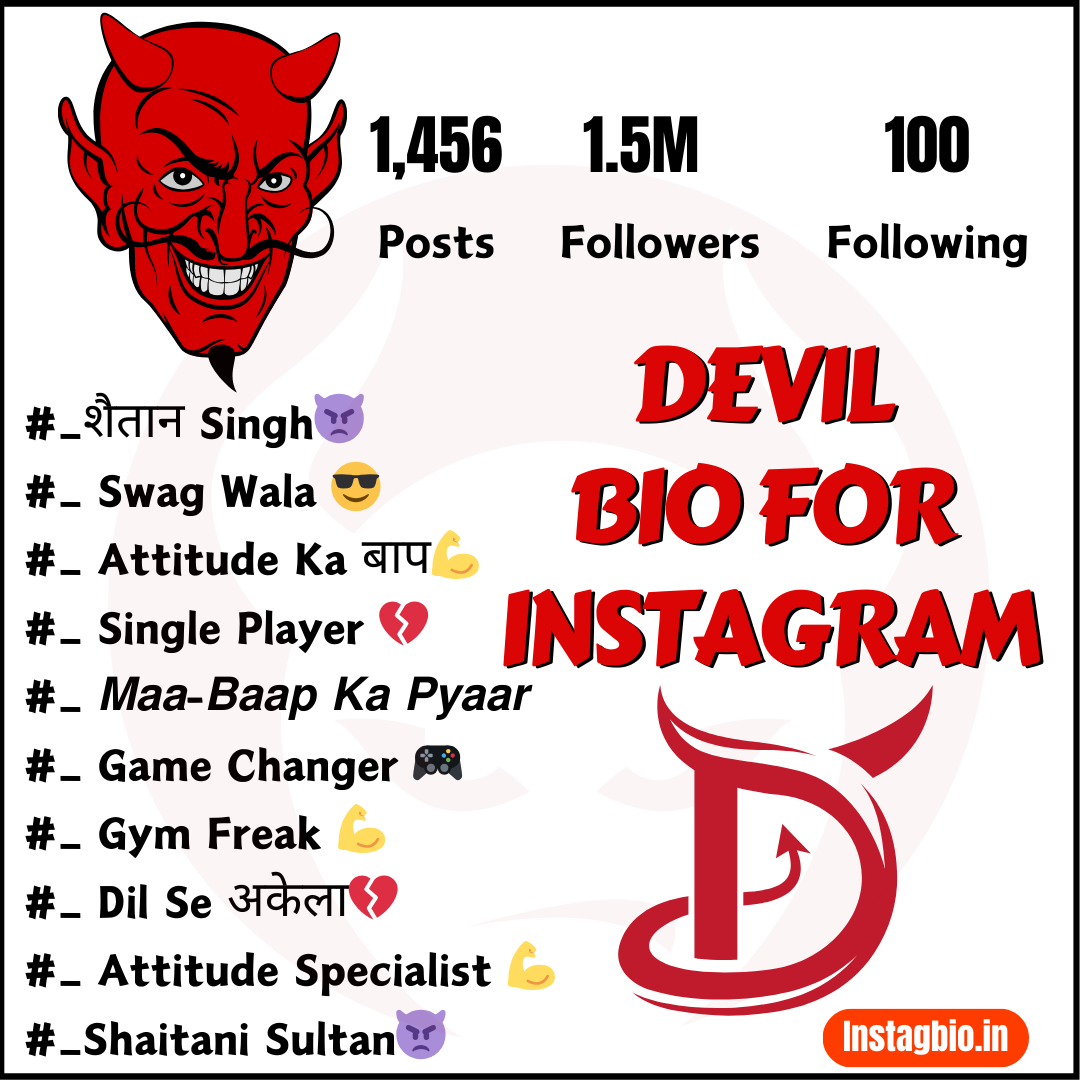 Devil Bio For Instagram Instagbio.in