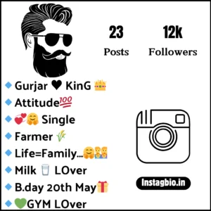 Gurjar Bio For Instagram