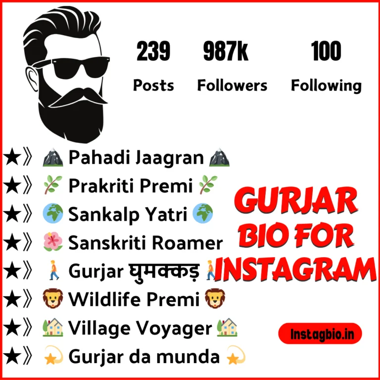 Gurjar Bio For Instagram instagbio.in