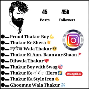 Instagram Bio For Thakur Boys