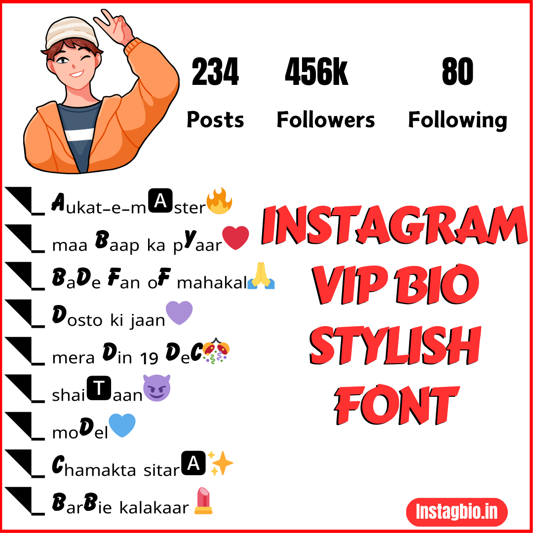 Instagram VIP Bio Stylish Font instagbio.in