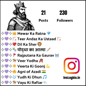 Maharana Pratap Bio For Instagram