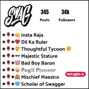 Swag Bio For Instagram 