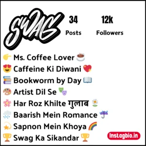 Swag Bio For Instagram With Emoji