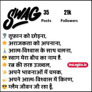 Swag Instagram Bio In Hindi
