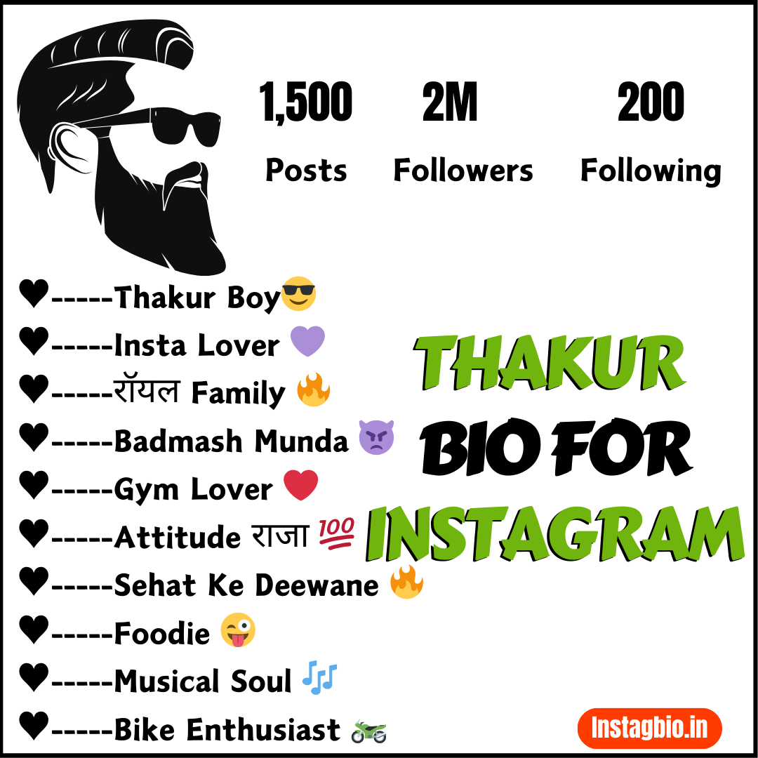 Thakur Bio For Instagram instagbio.in