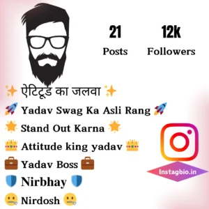 Yadav Attitude Bio For Instagram