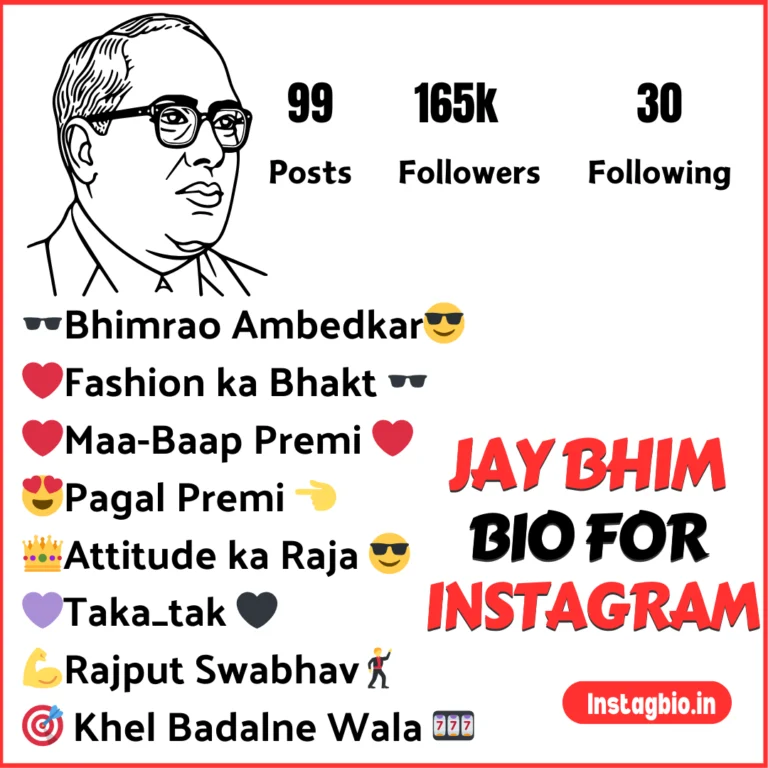 jay Bhim bio for instagram instagbio.in