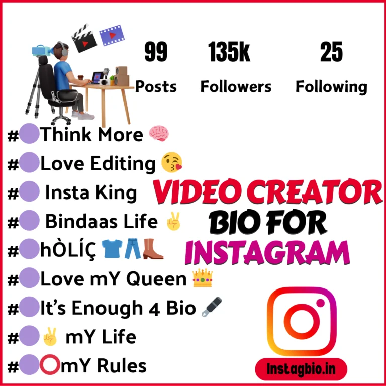 video creator bio for instagram instagbio.in