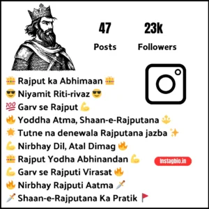 Attitude Instagram Bio For Rajput