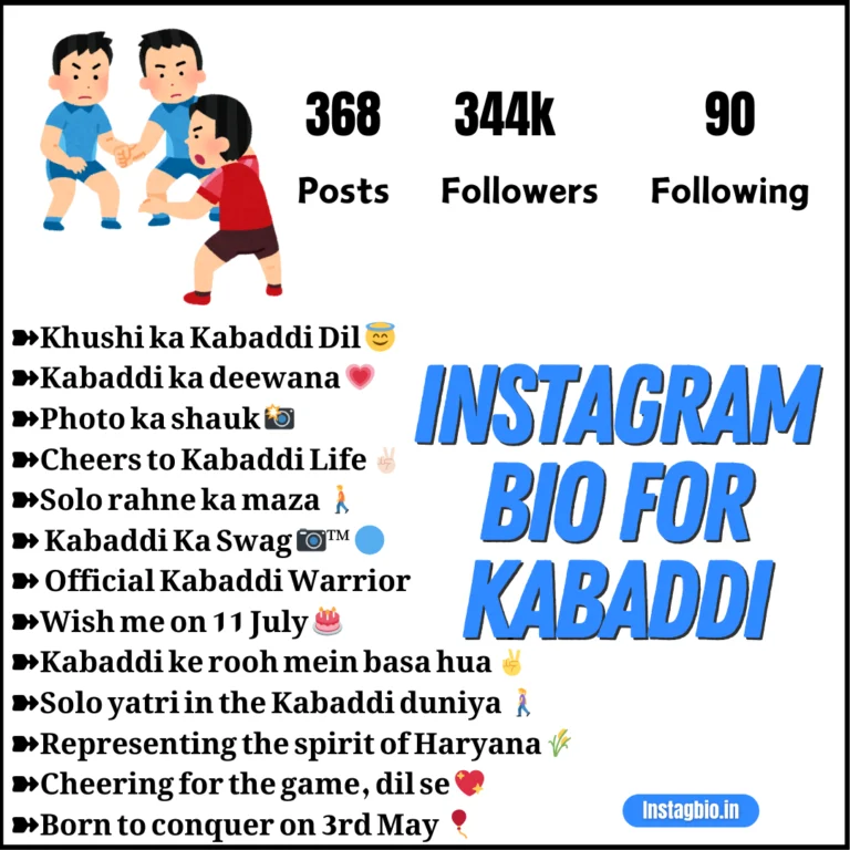 Instagram Bio For Kabaddi Instagbio.in