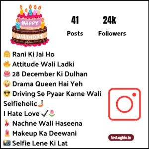 Instagram Birthday Bio For Girls