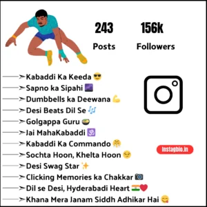 Kabaddi Lover Instagram Bio+